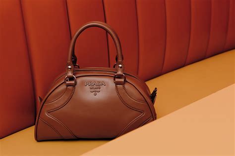 prada bowling ribbon bag in cognac|Prada bowling bag archive.